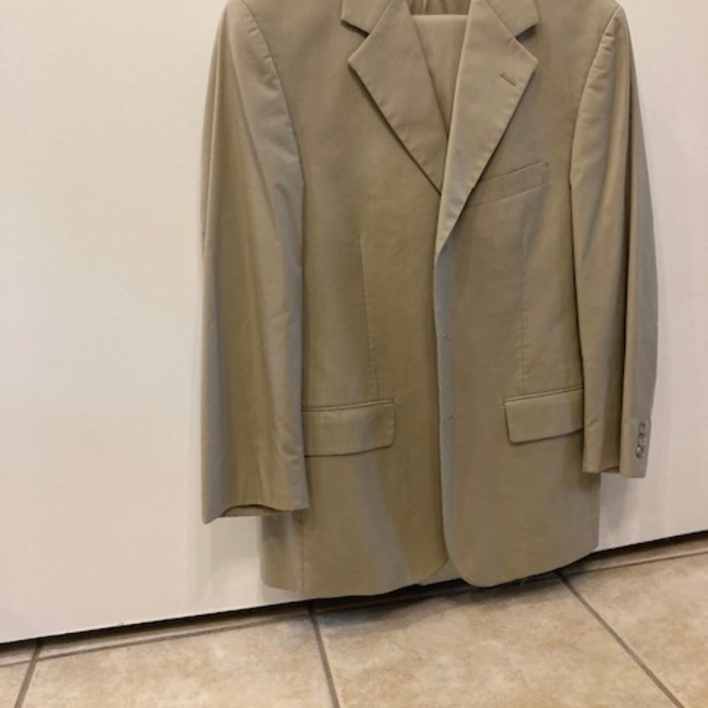 Brooks Brothers Tan Cotton 3-Button Suit-Sz 38S